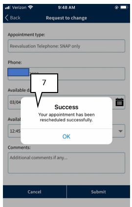 Appointment Successfully Rescheduled