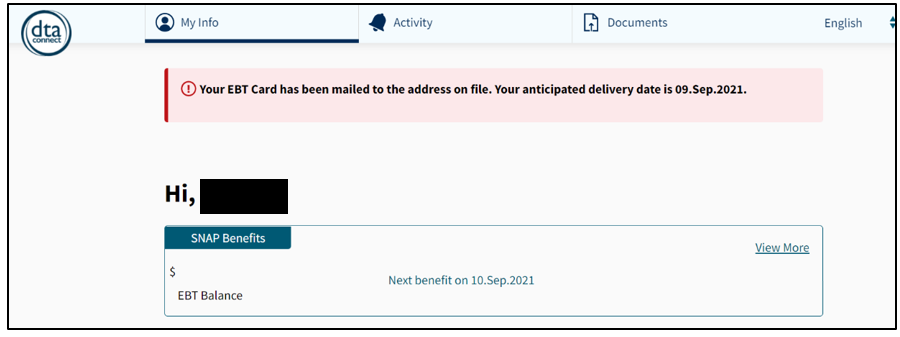 EBT Card Delivery