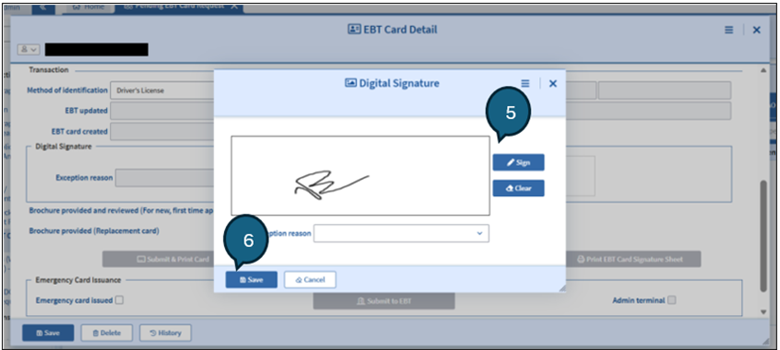 Figure 2: Screenshot of Digital Signature Window