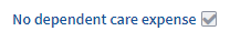 No Dependent Care Expense