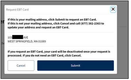 Request an EBT Card