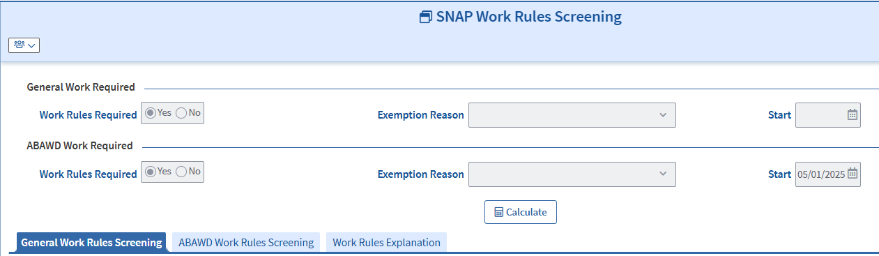 Work Rules Start Date