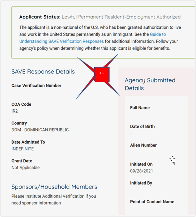 SAVE Applicant Status