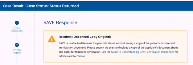 SAVE Resubmit Documentation