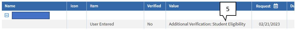 User Entered Verification Value