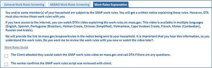 Work Rules Explanation
