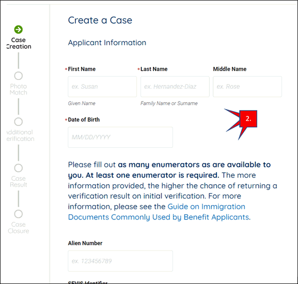 SAVE Create a Case